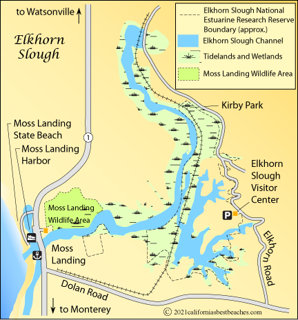 Elkhorn Slough Map, Monterey County, CA