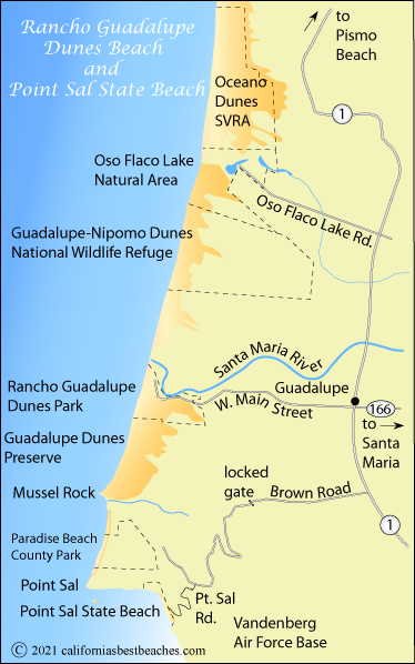 map of Gaviota State Park, Santa Barbara County, CA