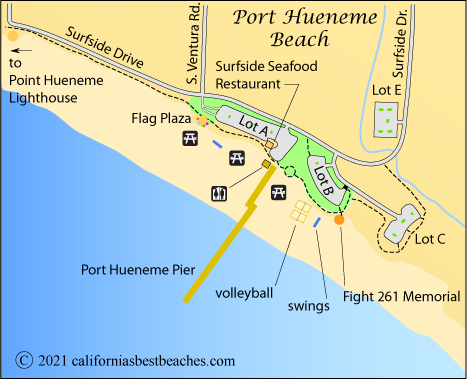 map of Hueneme Beach, Ventura County, CA
