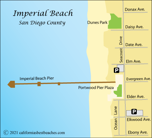Map of Imperial Beach, San Diego County, CA