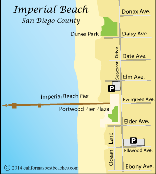 Map of Imperial Beach, San Diego County, CA