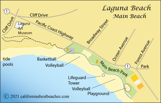 Laguna Beach map,  Orange County, CA