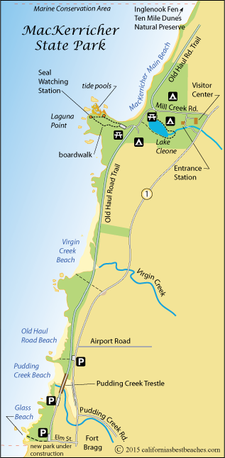 map of MacKerricher State Park, Mendocino County, CA