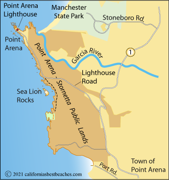 map of Point Arena - Stornetta Public Lands, Mendocino County, CA