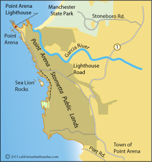 map of Point Arena - Stornetta Public Lands, Mendocino County, CA