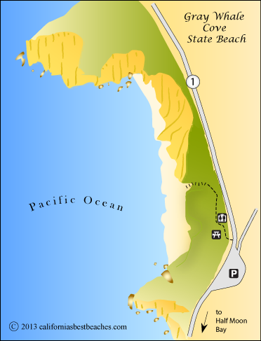 map of Gray Whale Cove, San Mateo County, CA