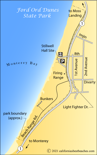 Map of Fort Ord Dunes State Park, Monterey County, CA