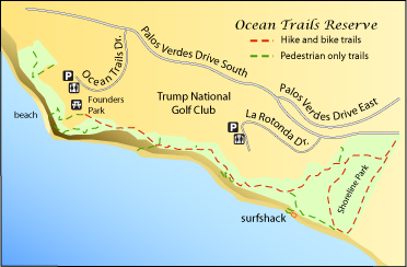 Ocean Trails Resere Map, Palos Verdes Peninsula,  Los Angeles County, CA