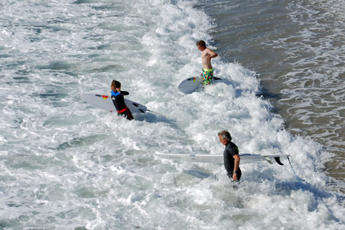 Oceanside Beach surfers, San Diego County, CA