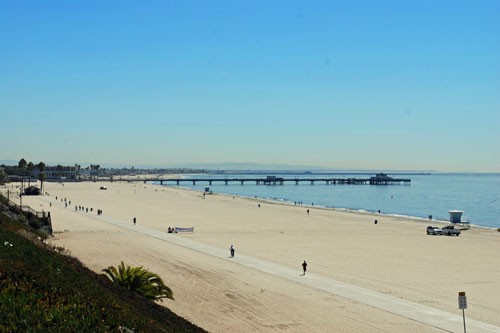 Long Beach, bike trail, and pier, Los Angeles County, California