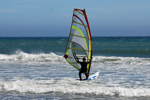 windsuring at Hearst Beach, San Luis Obispo County, California