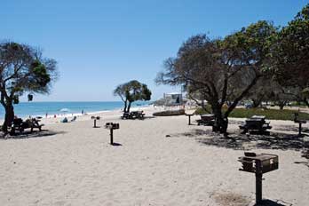 day use picnic area at Sycamore Cove beach, Point Mugu State Park, Ventura County, CA