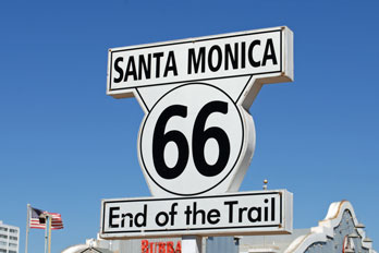 Route 66 Sign, Santa Monica State Beach, Los Angeles County, CA