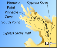 Bird Island Trail map, Point Lobos , Monterey County, CA
