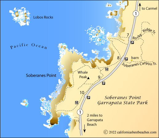 Soberanes Point map, Garrapata State Park, Monterey County, CA