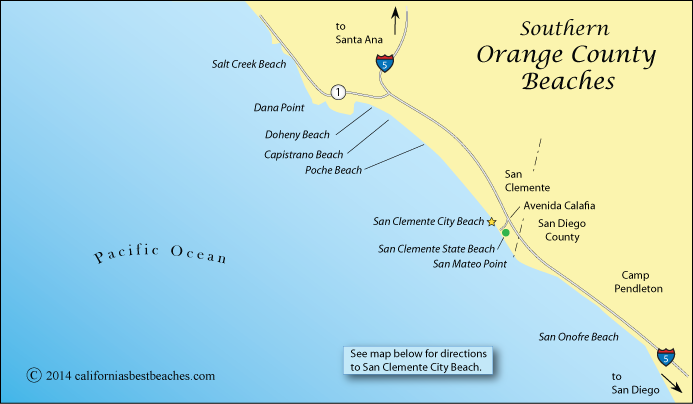 San Clemente Beach Directions Map Of Southern Orange County Beaches California