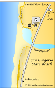 San Gregorio Beach map,San Mateo County, CA