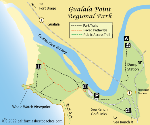 map of Gualala Point Regional Park, Sonoma County, CA