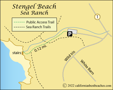 Stengel Beach map, Sea Ranch, Sonoma County, CA