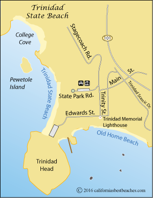 map of Trinidad Beaches, Humboldt County, CA