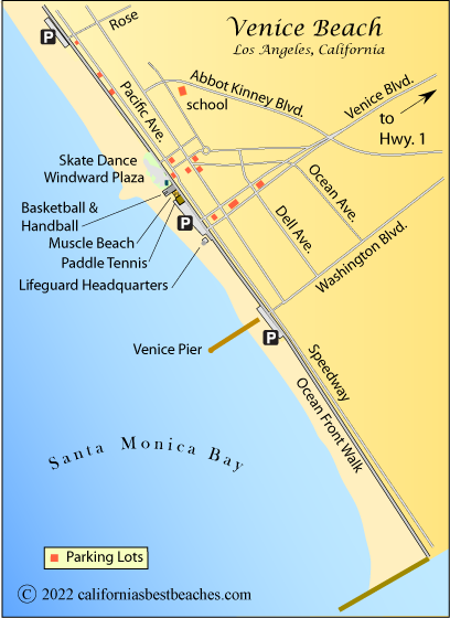 Venice Beach map, Los Angeles County, CA