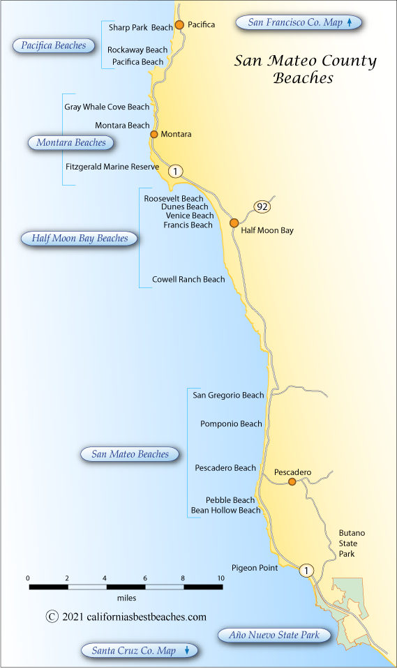 San Mateo County Beaches Map