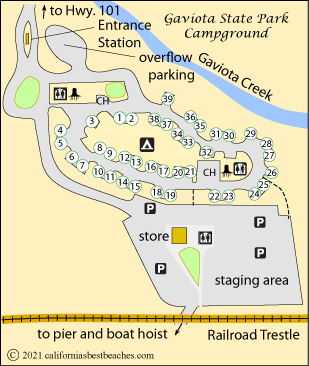 map of Jalama Beach County Park, Santa Barbara County, CA