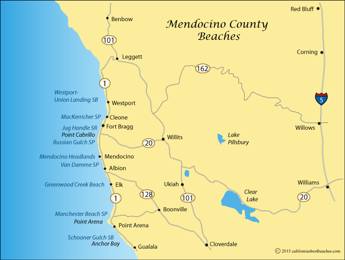 Mendocino Headlands and Big River Beach Directions