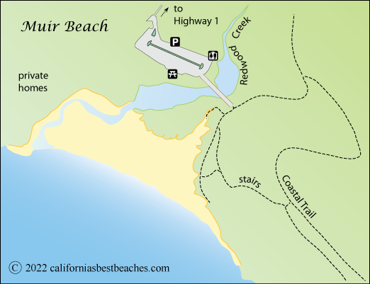 map of Muir Beach, Marin County, CA