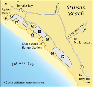Stinson Beach California S Best Beaches Mobile Map Of Stinson Beach Marin County Ca
